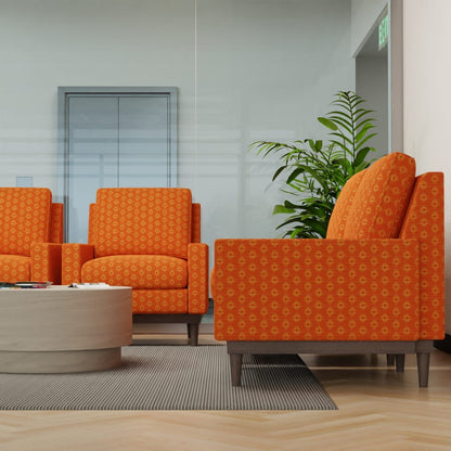 D4611 Abstract & Geometric Persimmon Orange & Rust Charlotte Fabrics