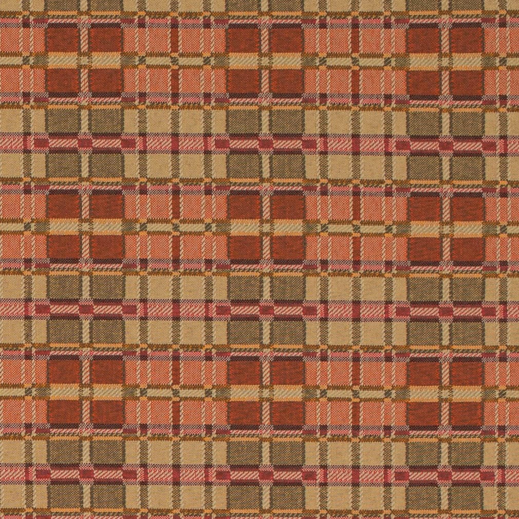 D4617 Plaid Cherry Orange & Rust Charlotte Fabrics