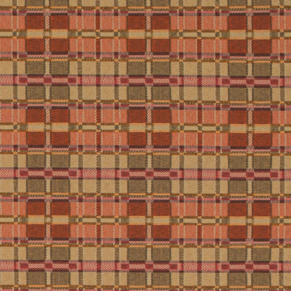 D4617 Plaid Cherry Orange & Rust Charlotte Fabrics