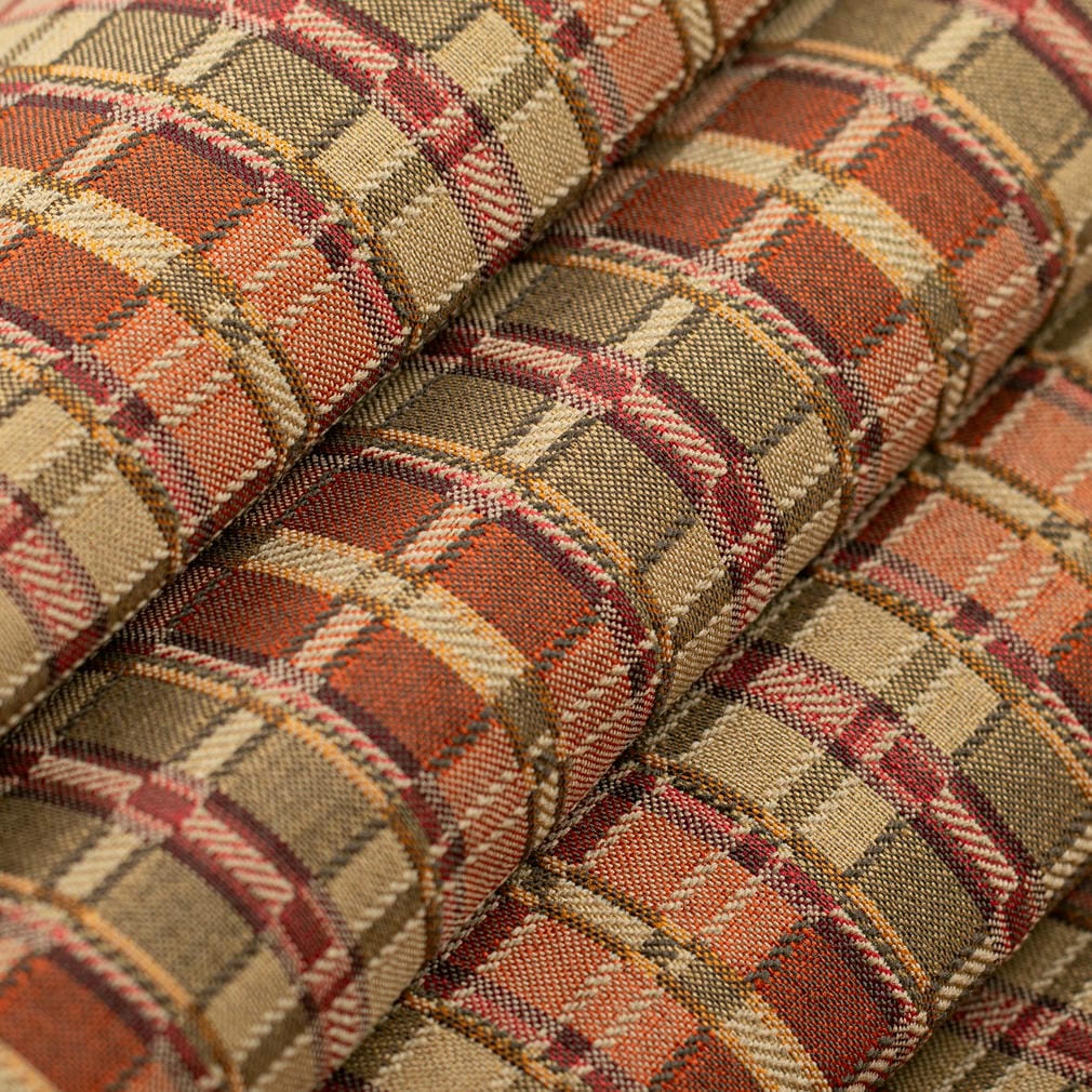 D4617 Plaid Cherry Orange & Rust Charlotte Fabrics