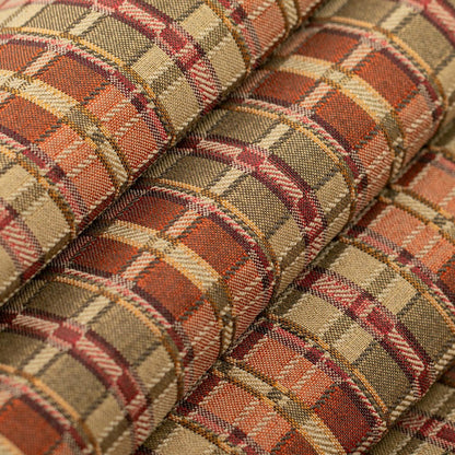 D4617 Plaid Cherry Orange & Rust Charlotte Fabrics