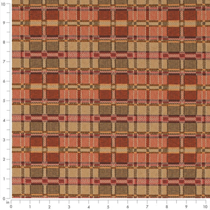 D4617 Plaid Cherry Orange & Rust Charlotte Fabrics