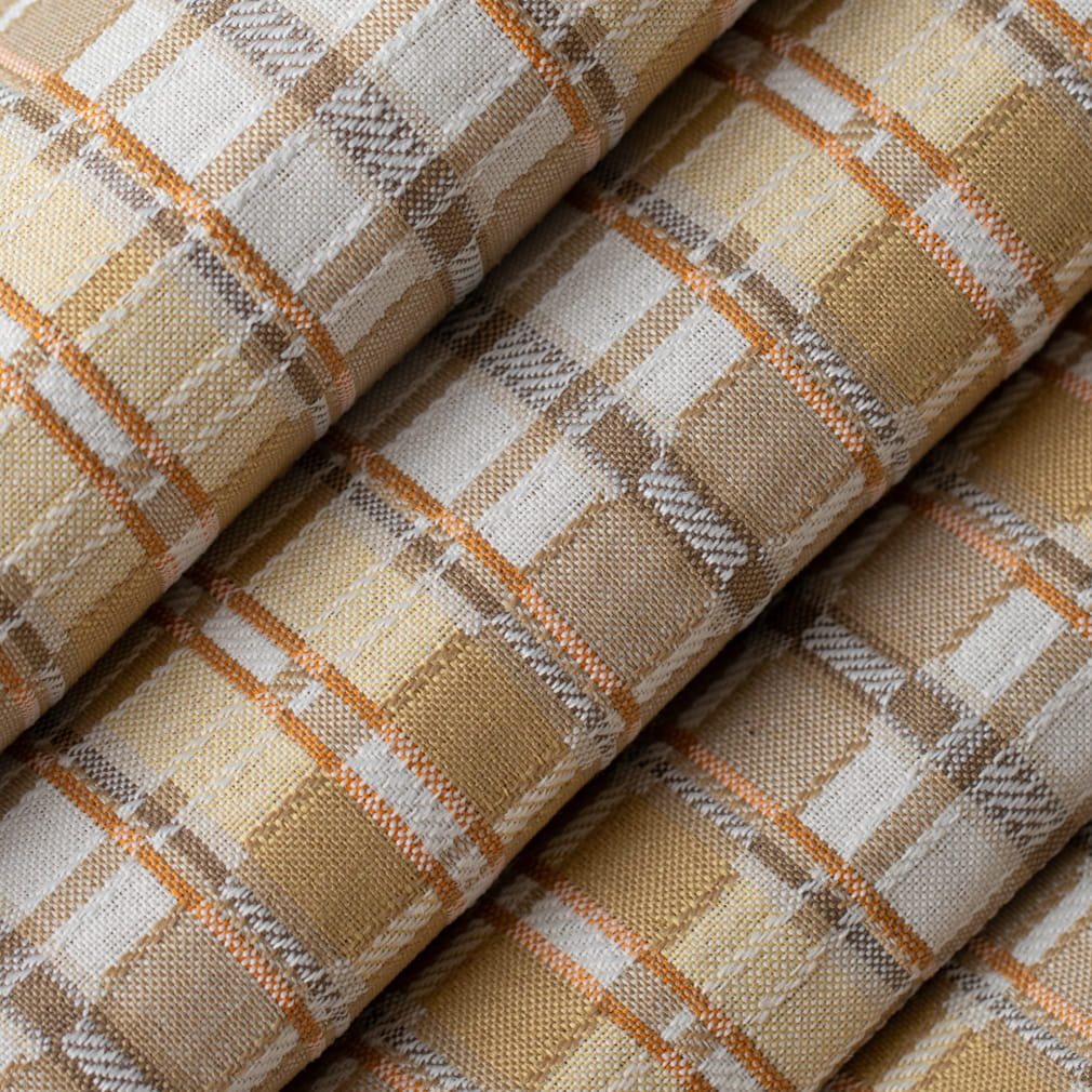 D4618 Plaid Biscotti Gold & Yellow Charlotte Fabrics
