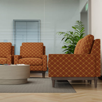 D4630 Abstract & Geometric Brick Orange & Rust Charlotte Fabrics