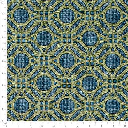 D4634 Abstract & Geometric Teal Aqua & Teal,Green Charlotte Fabrics