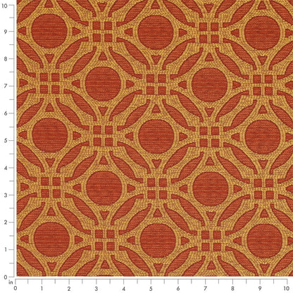 D4635 Abstract & Geometric Tangerine Orange & Rust Charlotte Fabrics