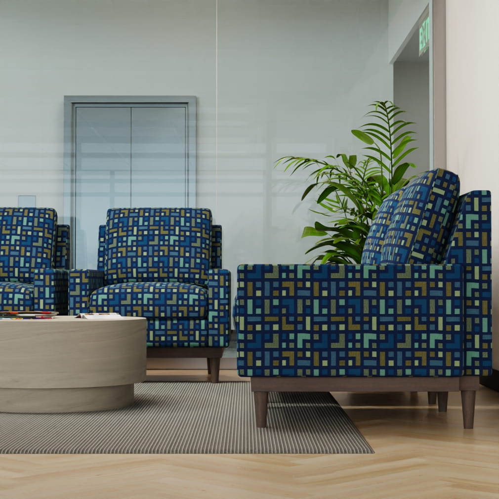 D4637 Abstract & Geometric Navy Aqua & Teal,Blue Charlotte Fabrics