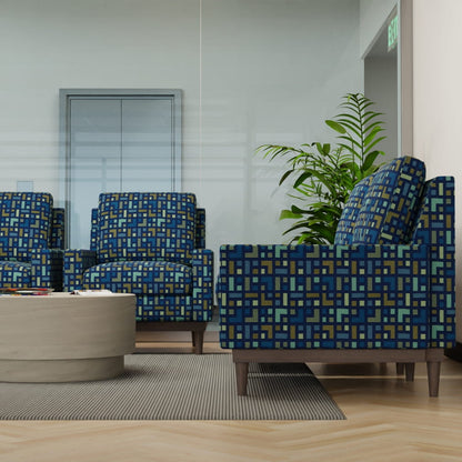D4637 Abstract & Geometric Navy Aqua & Teal,Blue Charlotte Fabrics