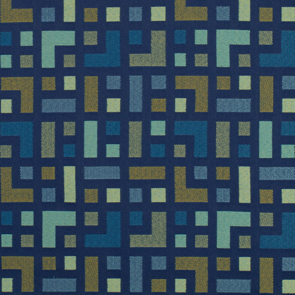 D4637 Abstract & Geometric Navy Aqua & Teal,Blue Charlotte Fabrics