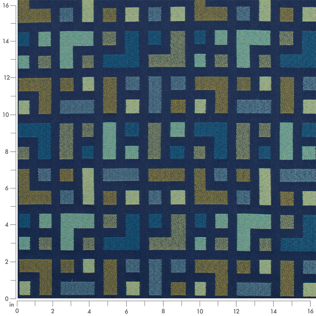 D4637 Abstract & Geometric Navy Aqua & Teal,Blue Charlotte Fabrics