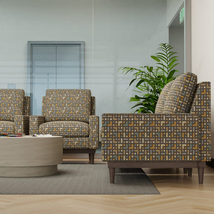 D4638 Abstract & Geometric Stone Grey & Silver Charlotte Fabrics