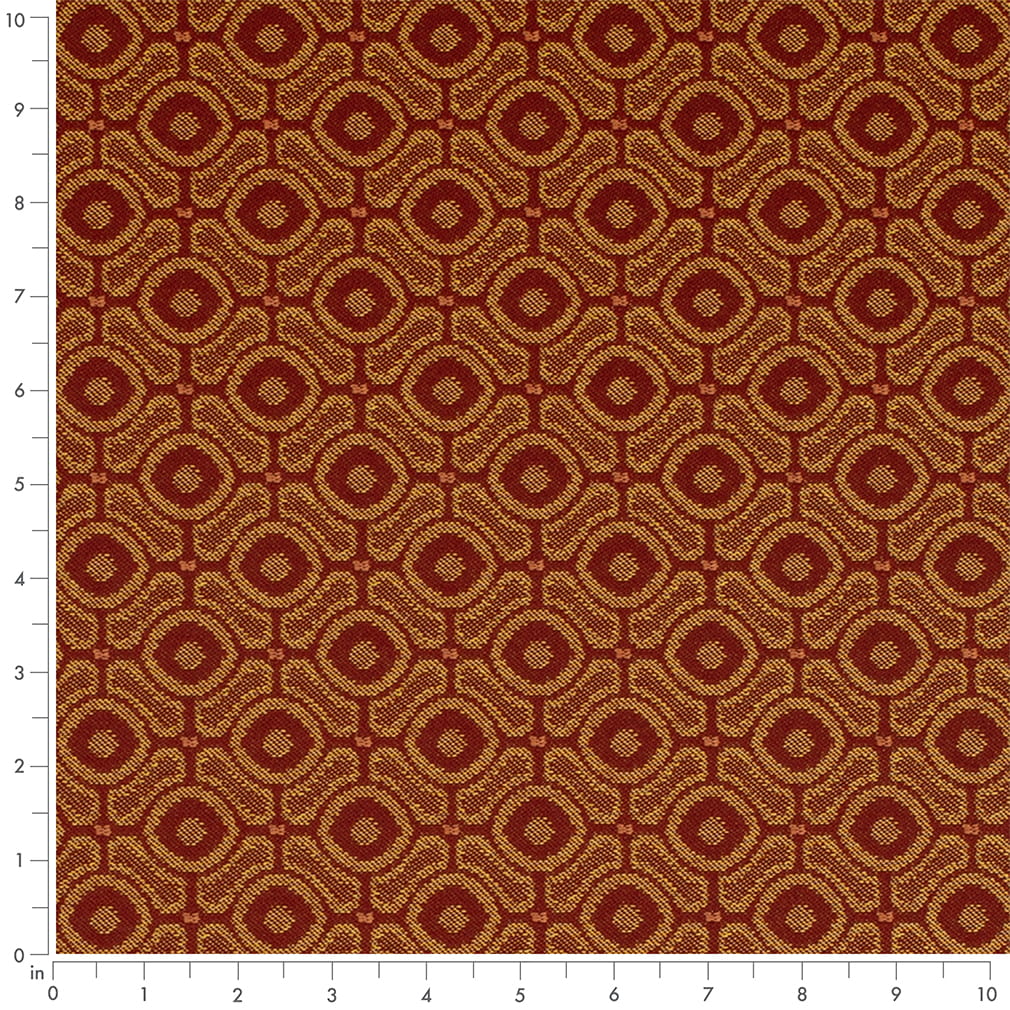 D4640 Abstract & Geometric,Small Scale Crimson Orange & Rust Charlotte Fabrics