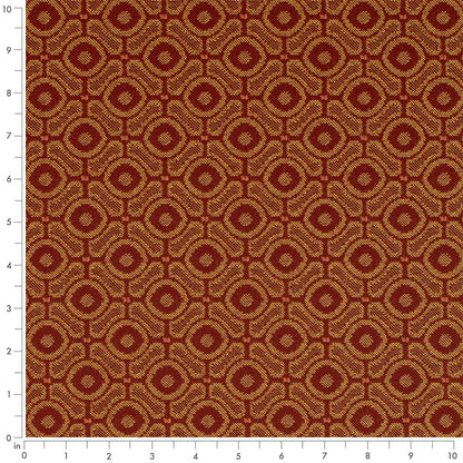 D4640 Abstract & Geometric,Small Scale Crimson Orange & Rust Charlotte Fabrics