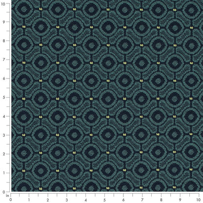 D4642 Abstract & Geometric,Small Scale Pacific Blue Charlotte Fabrics