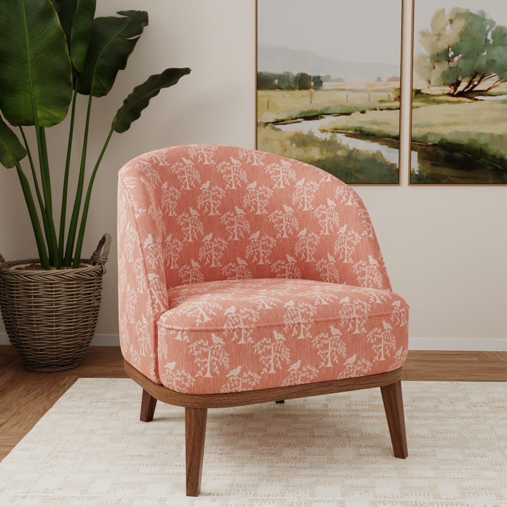D4775 Leaves,Novelty Willow Petal Pink Charlotte Fabrics