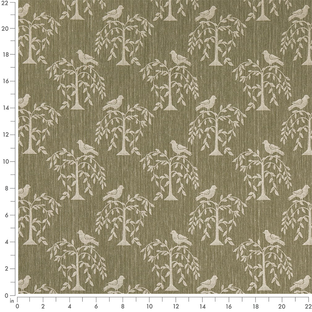 D4777 Leaves,Novelty Willow Fern Green Charlotte Fabrics