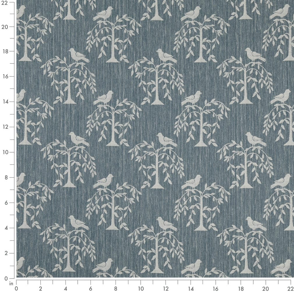 D4778 Leaves,Novelty Willow Sky Blue Charlotte Fabrics