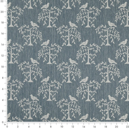 D4778 Leaves,Novelty Willow Sky Blue Charlotte Fabrics