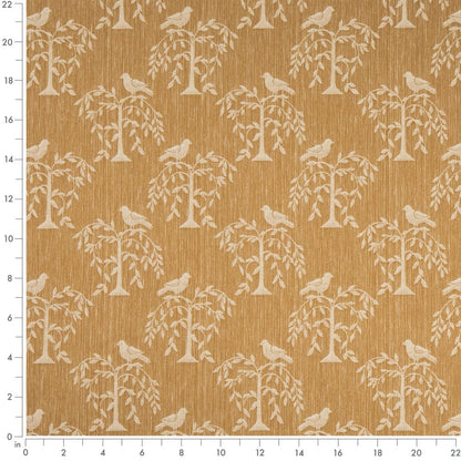 D4780 Leaves,Novelty Willow Amber Gold & Yellow Charlotte Fabrics