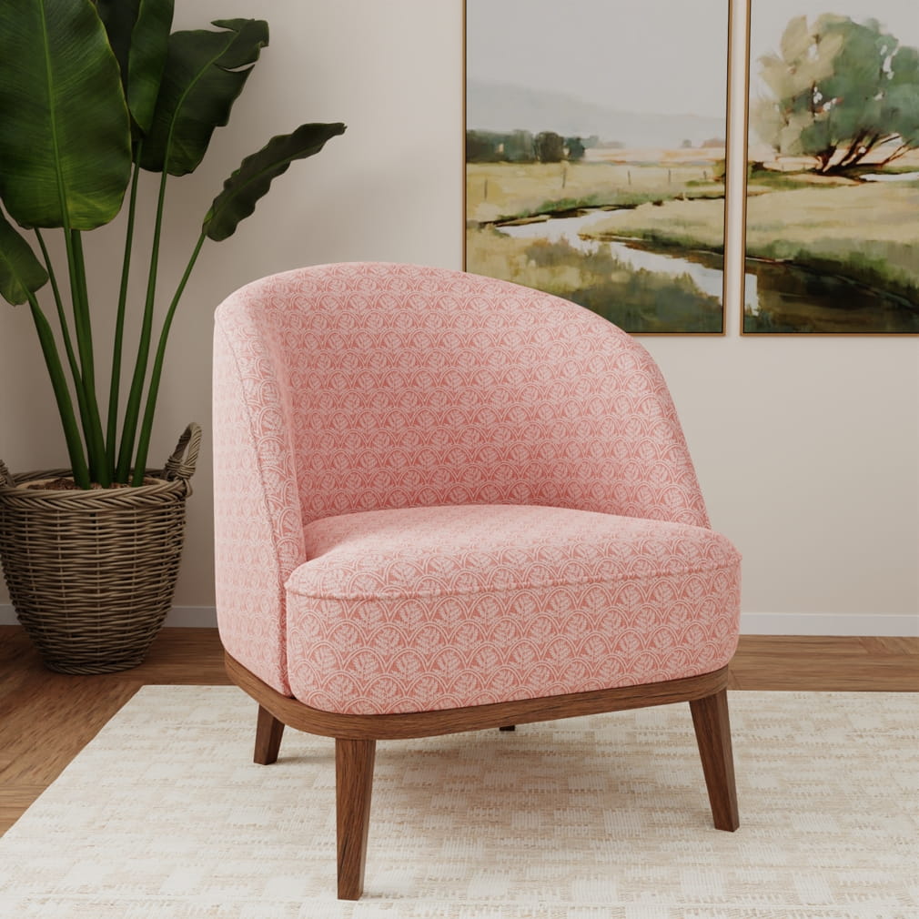 D4781 Abstract & Geometric,Leaves,Small Scale Trellis Petal Pink Charlotte Fabrics