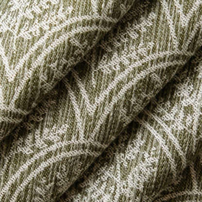 D4783 Abstract & Geometric,Leaves,Small Scale Trellis Fern Green Charlotte Fabrics