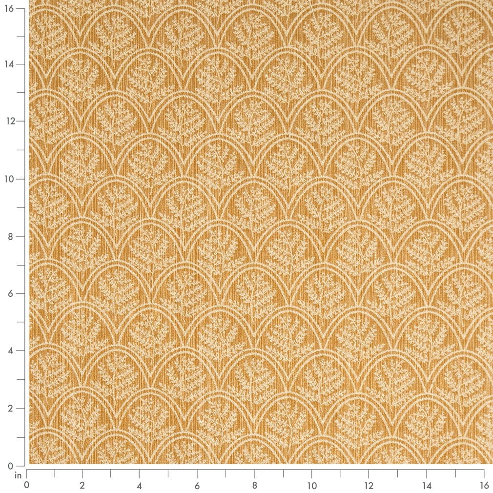 D4786 Abstract & Geometric,Leaves,Small Scale Trellis Amber Gold & Yellow Charlotte Fabrics