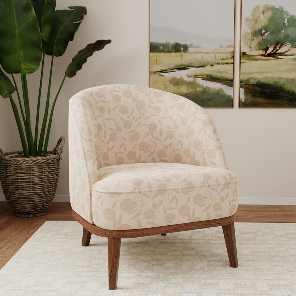 D4791 Leaves Orchard Fawn Beige & Taupe Charlotte Fabrics