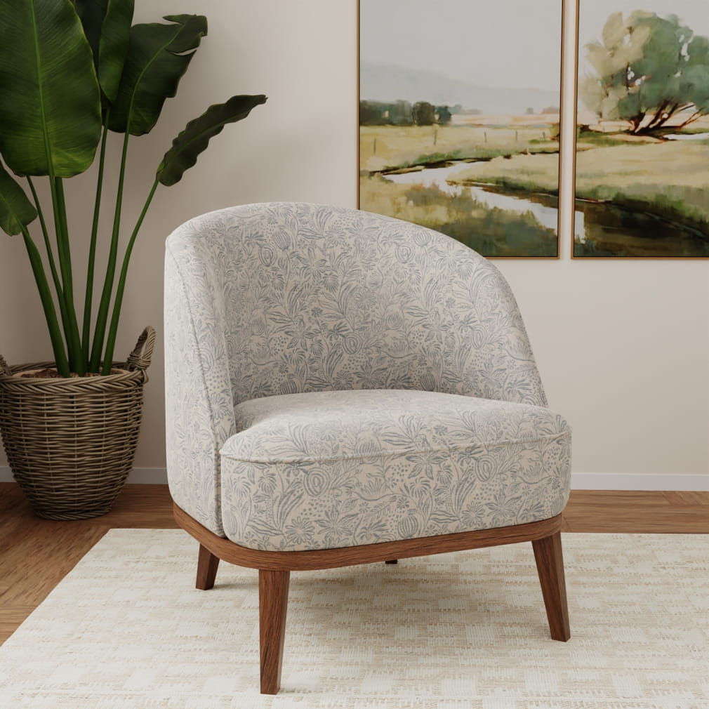 D4796 Floral Grove Sky Blue Charlotte Fabrics
