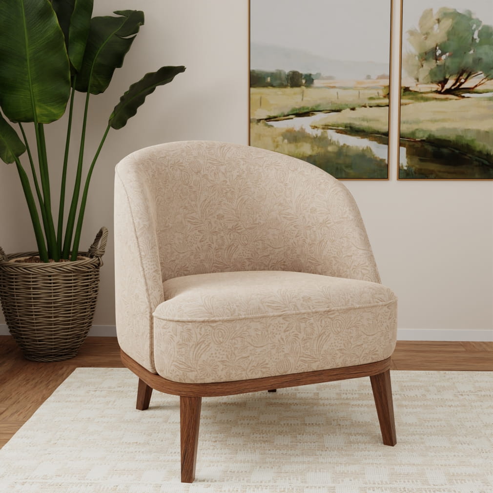 D4797 Floral Grove Fawn Beige & Taupe Charlotte Fabrics
