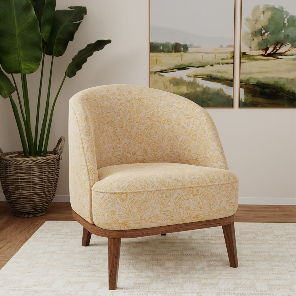 D4798 Floral Grove Amber Gold & Yellow Charlotte Fabrics