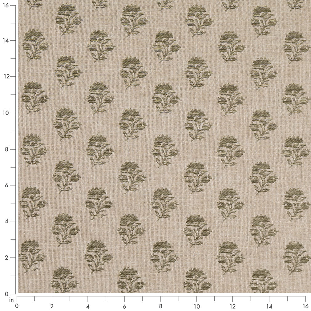 D4801 Floral,Small Scale Posy Fern Green Charlotte Fabrics