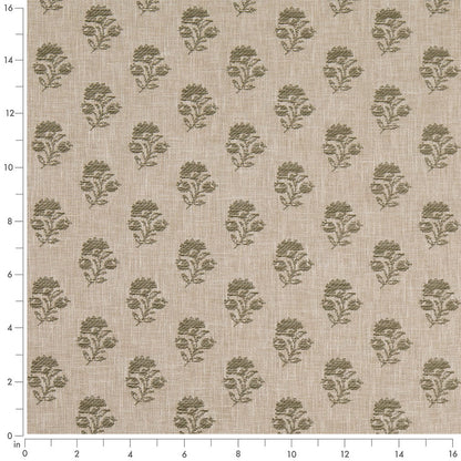 D4801 Floral,Small Scale Posy Fern Green Charlotte Fabrics