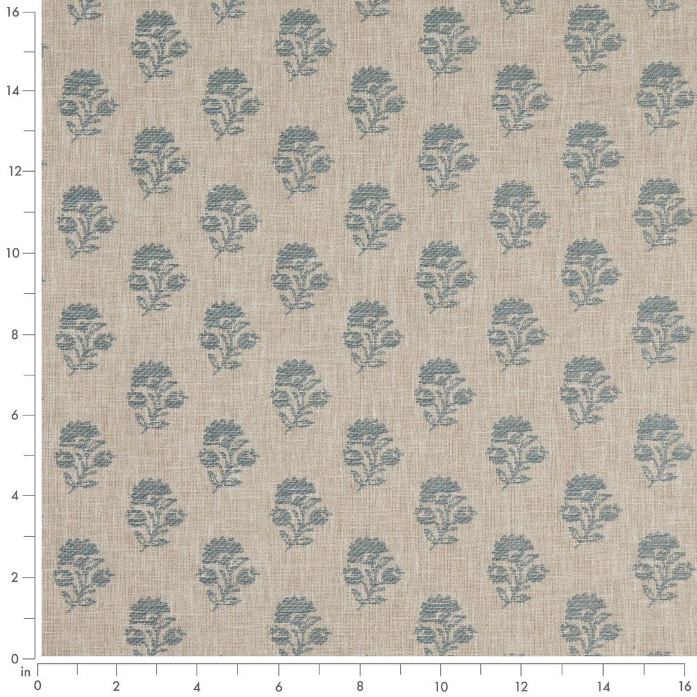 D4802 Floral,Small Scale Posy Sky Blue Charlotte Fabrics