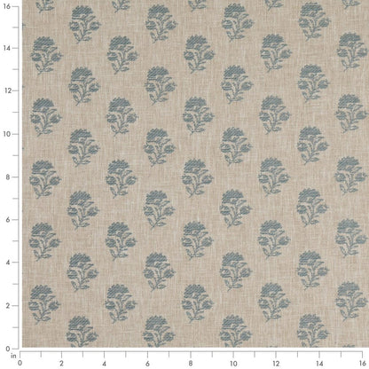 D4802 Floral,Small Scale Posy Sky Blue Charlotte Fabrics