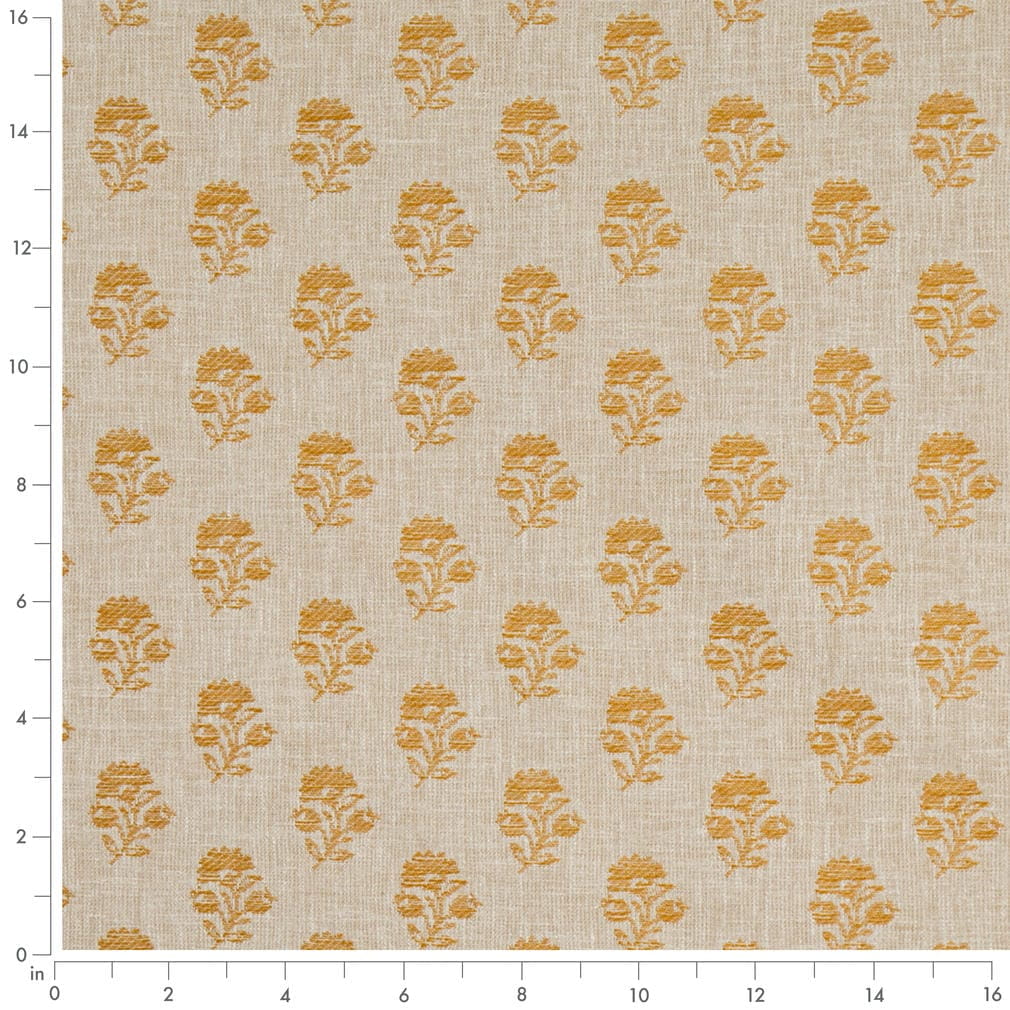 D4804 Floral,Small Scale Posy Amber Gold & Yellow Charlotte Fabrics