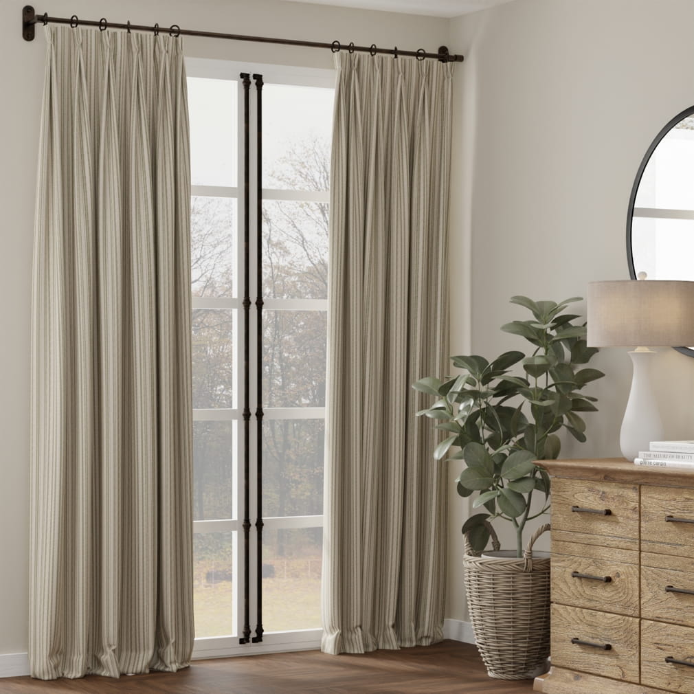 D4807 Stripe Hearth Fern Green Charlotte Fabrics