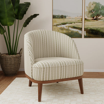 D4807 Stripe Hearth Fern Green Charlotte Fabrics