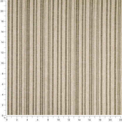 D4807 Stripe Hearth Fern Green Charlotte Fabrics