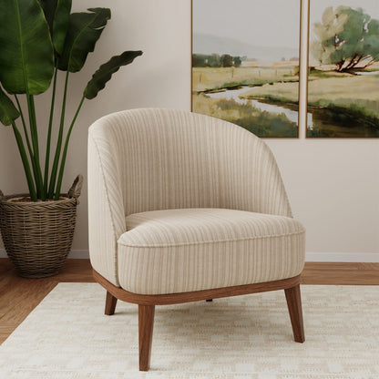D4809 Stripe Hearth Fawn Beige & Taupe Charlotte Fabrics