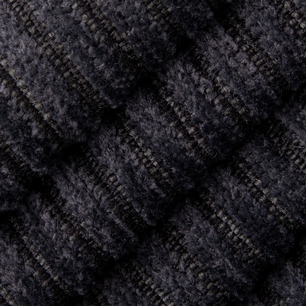 D4946 Corduroy,Small Scale,Stripe Charcoal Black Charlotte Fabrics