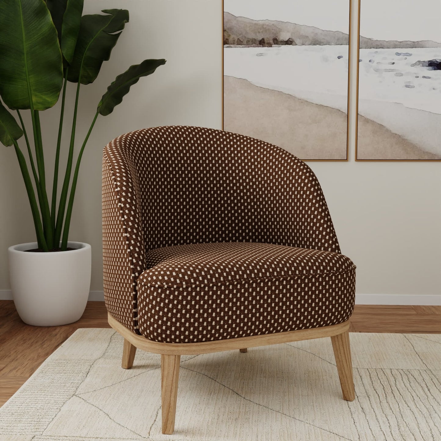 D4971 Abstract & Geometric,Small Scale Coffee Brown Charlotte Fabrics