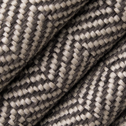 D5008 Herringbone & Chevron,Small Scale Gunmetal Grey & Silver Charlotte Fabrics