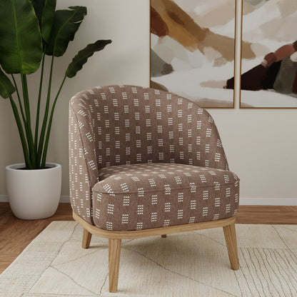 D5029 Abstract & Geometric Mushroom Brown Charlotte Fabrics