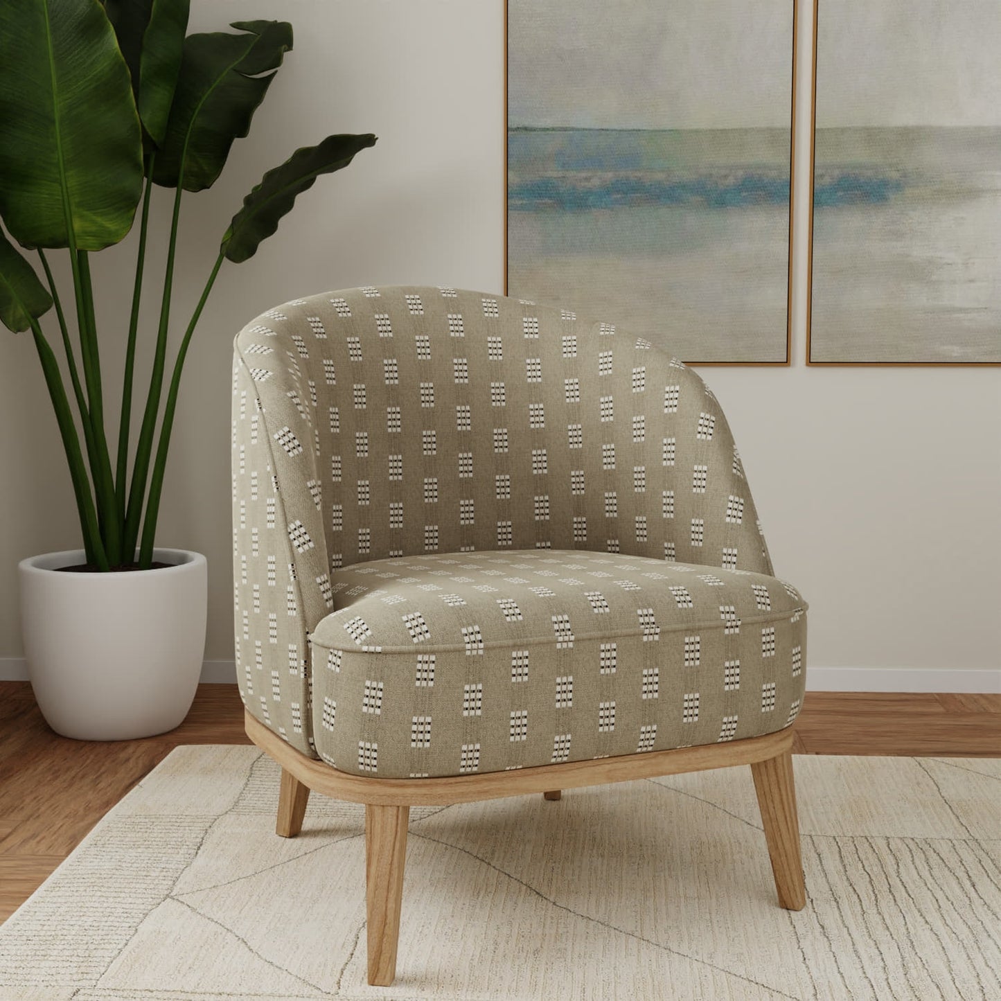 D5030 Abstract & Geometric Lichen Green Charlotte Fabrics