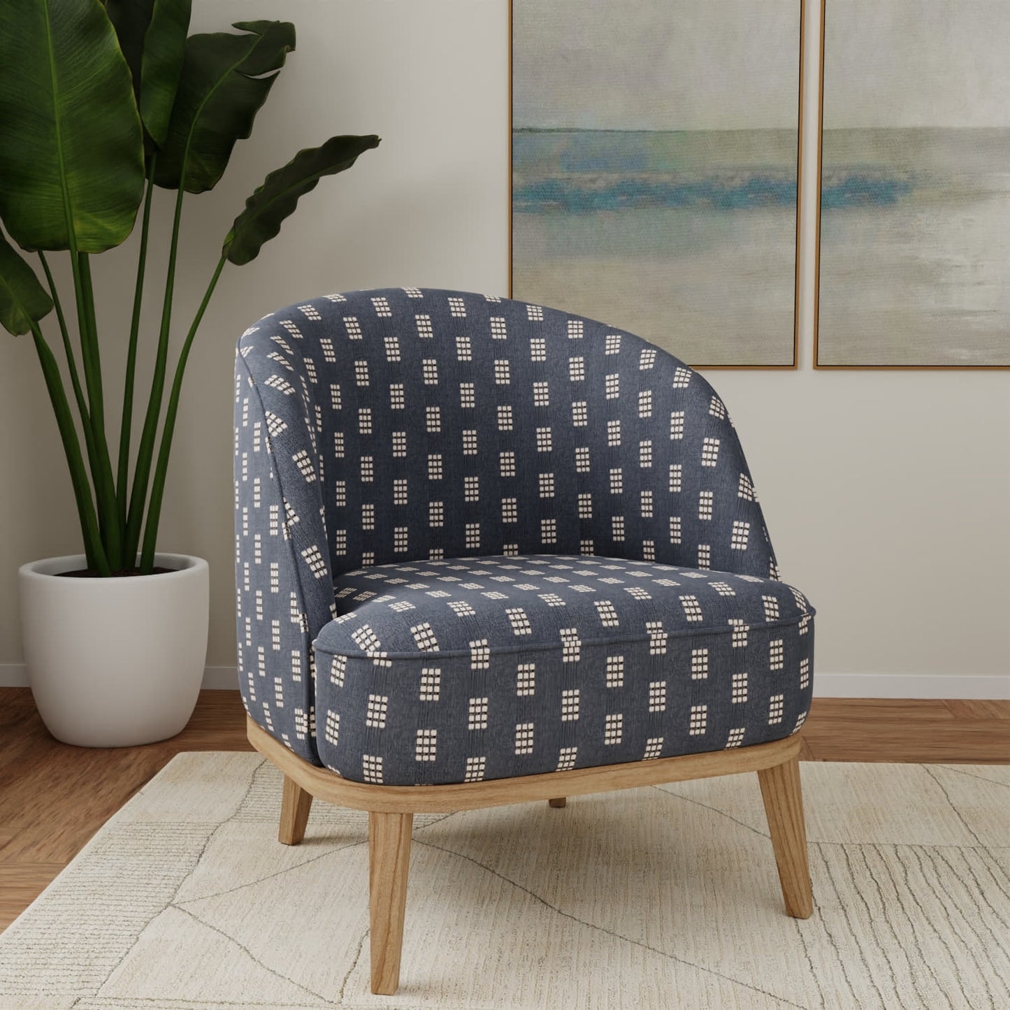 D5033 Abstract & Geometric Wedgewood Blue Charlotte Fabrics