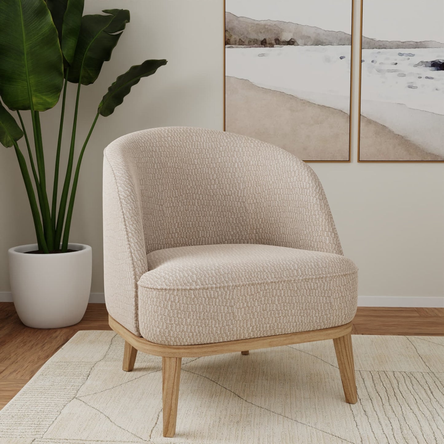 D5035 Abstract & Geometric Pebble Beige & Taupe Charlotte Fabrics