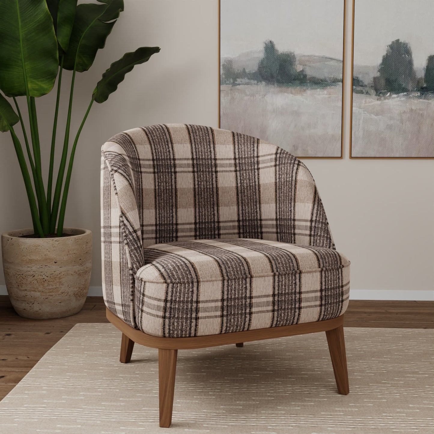 D5057 Plaid Pewter Grey & Silver Charlotte Fabrics