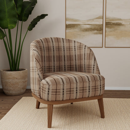 D5059 Plaid Latte Beige & Taupe Charlotte Fabrics