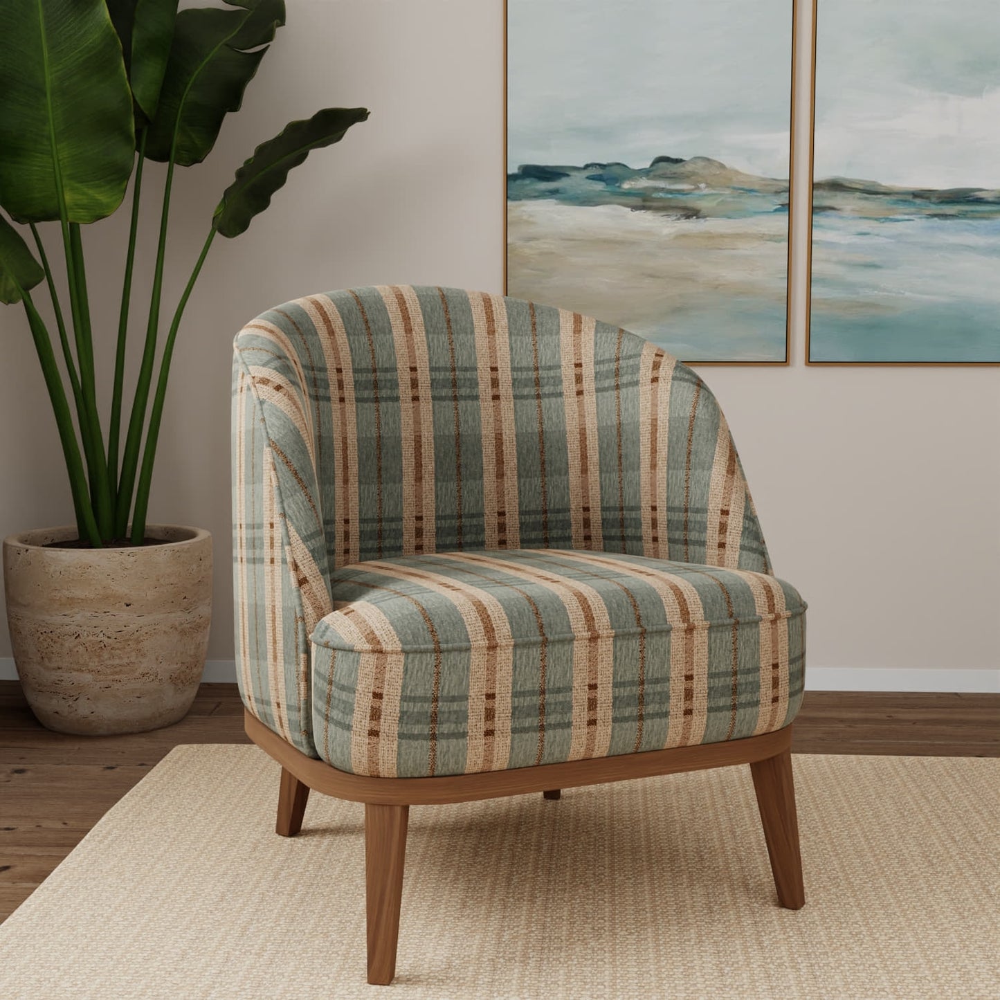 D5064 Plaid Spa Aqua & Teal Charlotte Fabrics