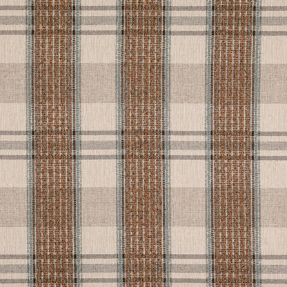 D5065 Plaid Mineral Aqua & Teal,Brown Charlotte Fabrics